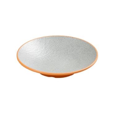 Imagem de Prato de porcelana de imitação simples e requintada de cor sólida estilo nórdico - disco profundo com padrão de pedra de 20 cm