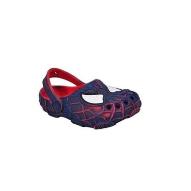 Imagem de Sandália Infantil Confortavel Menino Aranha Chinelo Vermelho com Design de Teia de Aranha, Calçado Confortável (Azul, BR, Criança de 1 a 3 anos, Faixa Numérico, M, 21, 22)