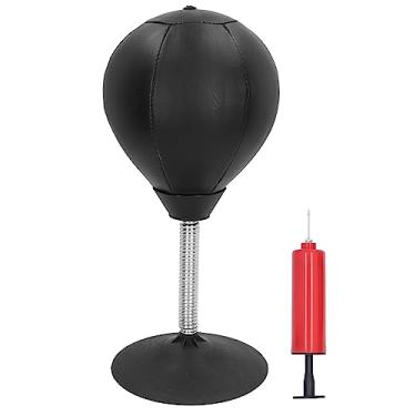 Imagem de Saco de pancada preto para alívio de estresse, mesa de escritório, brinquedo de bola de boxe com ventosa para aliviar o estresse e relaxar