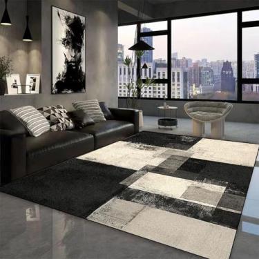 Imagem de Tapete geométrico moderno para sala de estar, sofá, mesas de centro, decoração de quarto, tapete lavável, cabeceira, tapetes de pelúcia (200x250 cm)/JH017-Flannel-5)