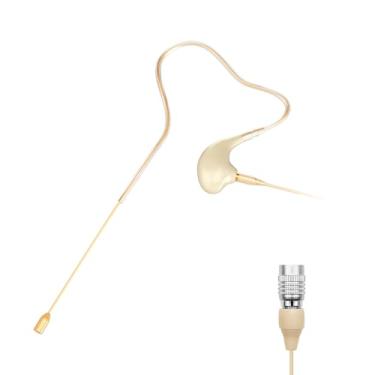 Imagem de KIMAFUN Headset/Microfone De Cabeça Com Gancho Para Pendurar Na Orelha, Microfone Condensador Compatível Sistema Sem Fio Audio Technica, Transmissor Bolso, Performance, Teatro, Palestra - Bege T4