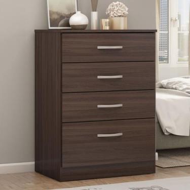 Imagem de Cômoda Estelí 4 Gavetas Café Touch - Pnr Móveis, Marrom, Moderno