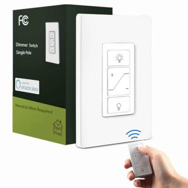 Imagem de Humpptom Hummptom Dimmer Switch com Controle Remoto Sem Fio, Interruptor de Luz Digital Dimmer, Interruptor de Luz Inteligente de Pólo Único com Suporte para 2,4G E 5G Compatível com Alexa