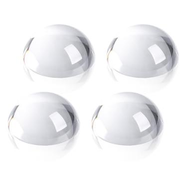 Imagem de SWTHONY 4 peças de peso de papel de ampliação de cúpula de cristal de 6 cm, pesos de papel de vidro de lupa de leitura para eventos ao ar livre, mesa de escritório