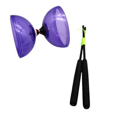 Imagem de Chinês Yoyo Diabolo, com rolamentos triplos, iniciantes ao brinquedo do conjunto de malabarismo profissional, melhor para fitness e truques (roxo)