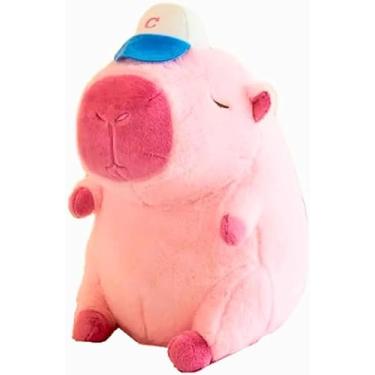 Imagem de Capivara de Pelúcia Antialérgica 30 cm Bichinho de Pelúcia (Boné Azul)