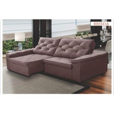 Imagem de Sofá retrátil e reclinável Brescia 2,90m suede aveludado  - Estofados 