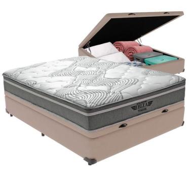Imagem de Cama Box Baú Casal Colchão Ibiza Molas Ensacadas V-tech, Bege