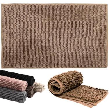 Imagem de Tapete Banheiro Antiderrapante Microfibra 50x80 Bolinha Bege Joy Kapaz