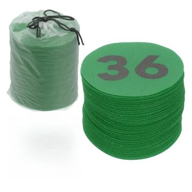 Imagem de YOKIVE Marcadores de pontos de carpete de 10 cm, 36 peças de pontos redondos de chão com números 1-36 alinhados para professores, verde
