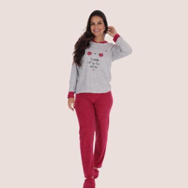 Imagem de Pijama Feminino Adulto Plush Quente Estampado - Victory, Pink, GG