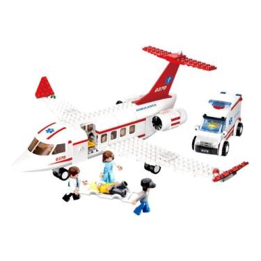 Imagem de Bloco De Montar Ambulância Avião De 335 Peças Resgate Aereo - Sluban