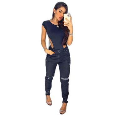 Imagem de CALÇA MOM PRETA 100% ALGODÃO 19753 40 UNICA UNICA-Feminino