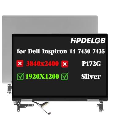 Imagem de HPDELGB Substituição para Dell Inspiron 14 7430 7435 2 em 1 P172G P172G001 LCD Touch Screen Digitalizador Assembly 35.6 cm 1920x1200 WUXGA Cor Prata