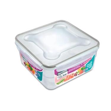 Imagem de Kit Pote Plástico Hermético - Tampa com Travas e Vedação em Silicone (3,2 Litros)