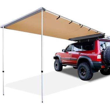 Imagem de Toldo De Veículo Toldo De Carro Portátil Lona De Acampamento Toldo Lateral Retrátil Ao Ar Livre Versatilidade Toldo De Carro Carro De Acampamento, One Color, 200x300cm/6.6x9.8ft