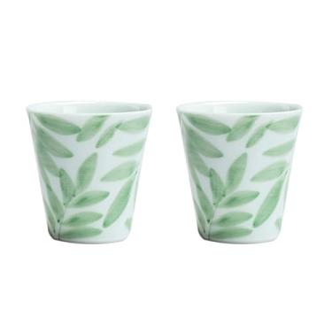 Imagem de Conjunto de chá de Gongfu pintado à mão Boutique – Folhas de salgueiro verde macias em porcelana branca pura, inclui mini bule, Gaiwan e xícaras de chá, conjunto de cerimônia de chá, utensílios de chá