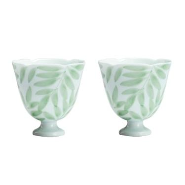 Imagem de Conjunto de chá de Gongfu pintado à mão Boutique – Folhas de salgueiro verde macias em porcelana branca pura, inclui mini bule de chá, Gaiwan e xícaras de chá, conjunto de presente para cerimônia de