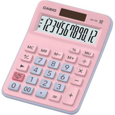 Imagem de Calculadora de Mesa 12 Dígitos Rosa e Azul Claro SOLAR/BATERIA - Casio