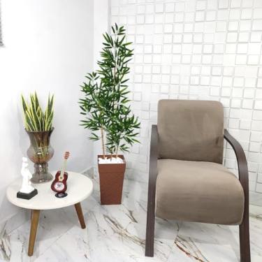 Imagem de Bambu Artificial Mosso 150cm Grande Pedras Vaso Decorativo(Rattan Marrom)
