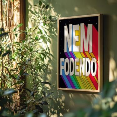 Imagem de Quadro Decorativo Nem Fodendo Com Moldura Frase Humor Divertida Irônica Decoração Criativa Engraçada Quarto Sala