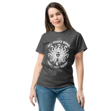 Imagem de Camiseta Medusa unissex clássica de urze escura tamanho L - Circe Bout
