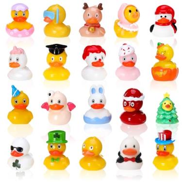 Imagem de GGSTDDUP 20 peças de mini patos de resina, pequenos animais de resina, estatuetas de pato em miniatura adequadas para enfeites de bolo faça você mesmo, artesanato e decoração de paisagem de musgo
