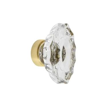 Imagem de Grandeur Puxador de armário de cristal Biarritz de 3,5 cm em latão acetinado