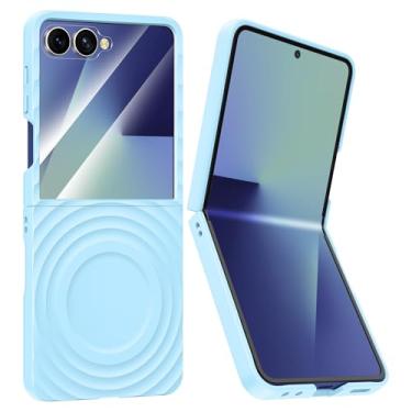 Imagem de Btscase Capa magnética para Samsung Galaxy Z Flip 7 com proteção de dobradiça, [protetor de tela frontal embutido] [compatível com MagSafe] Capa protetora fina de mármore à prova de choque para