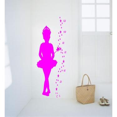 Imagem de Adesivos Para quarto Infantis Fada bailarina Régua Métrica Grande - Ga