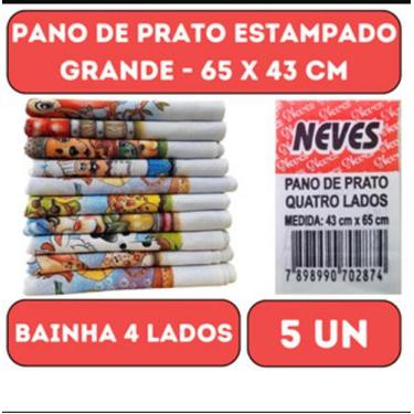 Imagem de Pano De Prato Bainha Quatro Lados Estampado Grande - 43 X 65 Cm- Kit C