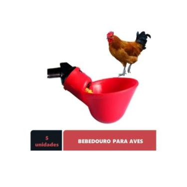 Imagem de Kit 5 Peças Bebedor Automático Copo Copinho Aves Frango - Niple