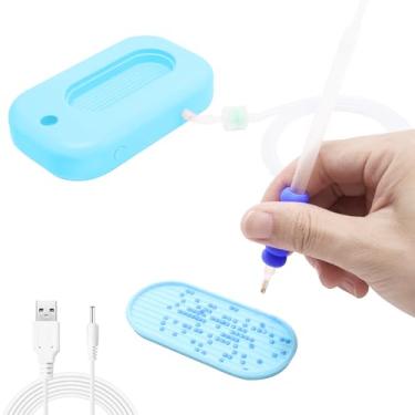 Imagem de UNIWA Kits de arte de diamante elétrico para adultos, ferramentas de pintura a vácuo, super silenciosas, sem cera, 3 velocidades, sucção forte com duas bandejas de armazenamento (azul)