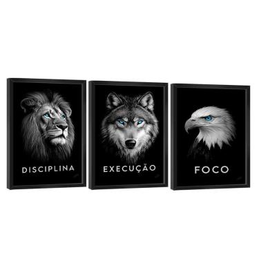 Imagem de Quadro Decorativo Trio Foco, Disciplina E Execução Premium