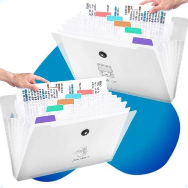 Imagem de Pasta Organizadora Sanfonada Transparente Porta Arquivos A4 - Hxt