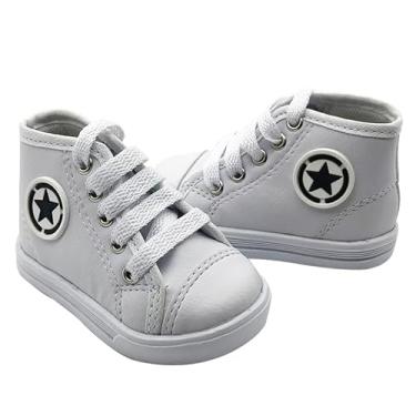 Imagem de Tênis Sapatinho Infantil Bebe Cano Alto Star Branco (Branco, BR, Bebê, Numérico, 17)