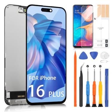 Imagem de Substituição de tela TFT para iPhone 16 Plus - para iPhone16 Plus 5G LCD Display Touch Screen Digitalizador Assembléia com ferramentas de reparo A3290, A3082, A3289, A3291 (preto)