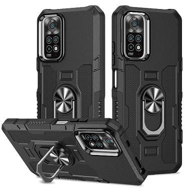 Imagem de Koiywve for Xiaomi Redmi Note 12 Pro 4G/Redmi Note 11 Pro 5G/4G Case, Military Magnetic 360 Degree Rotation Ring Holder Shockproof Cover, Armour Dual Layer Cell Phone Case for Redmi Note 12 Pro Black