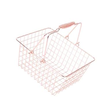 Imagem de IEUDNS Cesta de compras Cesta de supermercado Cestas de arame versáteis portáteis Cestas de armazenamento de arame para frutas Brinquedos Garagem Despensa, L