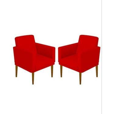 Imagem de Kit 2 poltronas para sala e quarto Nina Glam - Vermelho - In-9 Decor