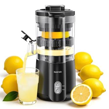 Imagem de Espremedor de limão elétrico, máquina de suco cítrico sem as mãos com escova de limpeza, espremedor automático de suco para limão, limão, toranja, romã, operação com um toque e fácil de limpar