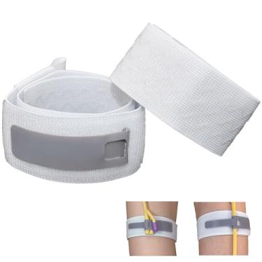 Imagem de Dispositivo de estabilização de cateter de 2 peças, alça de perna de cateter atualizada, com silicone para reduzir o deslizamento, certifique-se de que seu cateter não mude, largura 2 polegadas (5 cm