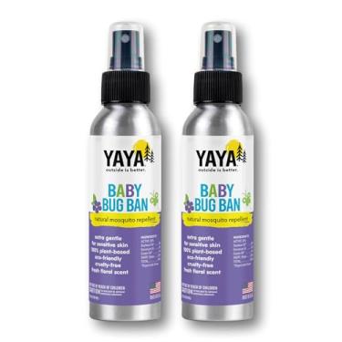 Imagem de YAYA ORGANICS Baby Bug BAN – Repelente totalmente natural, comprovado e eficaz para bebês, crianças e pele sensível (spray de 118 ml, pacote com 2)
