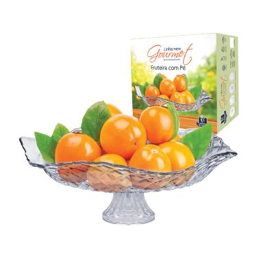 Imagem de Fruteira e Saladeira de Vidro com Pé Ruvolo Gourmet Modena Redonda 32cm