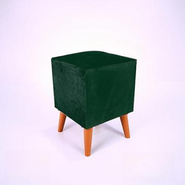 Imagem de Puff Pé palito Suede Decorativo Conforto e Sofisticação para seu Quarto Sala e Penteadeira(Verde)