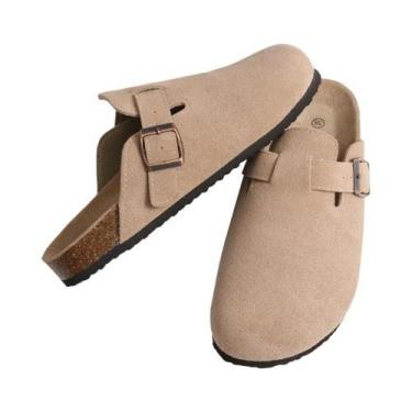 Imagem de Mules De Cortiça E Camurça Para Mulheres, Estilo Chinelos, Com Suporte