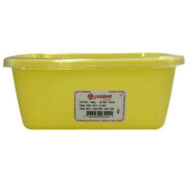 Imagem de Pote Retangular Organizador Azul Rosa Amarelo 750ML - Jaguar, Amarelo