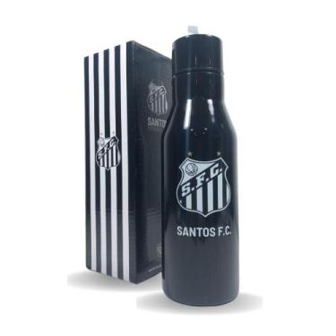 Imagem de Garrafa de Aço Inox Santos FC com Alça 600ml Original Lançamento Ofici