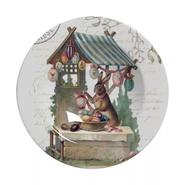 Imagem de Conjunto com 6 Pratos Fundo Easter Vintage Pascoa Ø25cm - Alleanza Cer