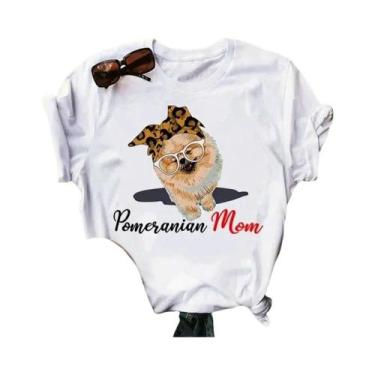 Imagem de Camiseta Feminina Verão - Pomeranian Mom - Manga Curta, BR-G4, Wtq0012
